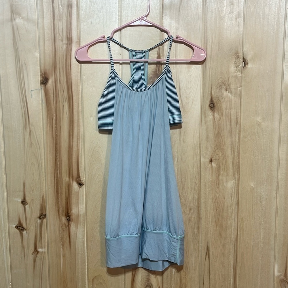 Lululemon Blue and White No Limits Tank Top Size 6‎